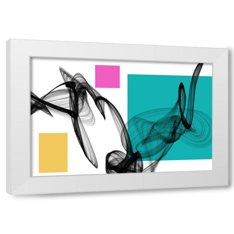 Geometric Shape and Black Abstraction III White Modern Wood Framed Art Print by Orlov, Irena