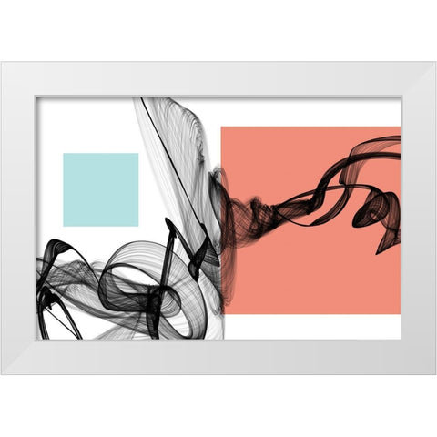 Geometric Shape and Black Abstraction IV White Modern Wood Framed Art Print by Orlov, Irena