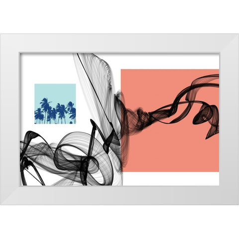 Geometric Shape and Black Abstraction VI White Modern Wood Framed Art Print by Orlov, Irena