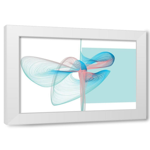 Geometric Shape and Black Abstraction VII White Modern Wood Framed Art Print by Orlov, Irena