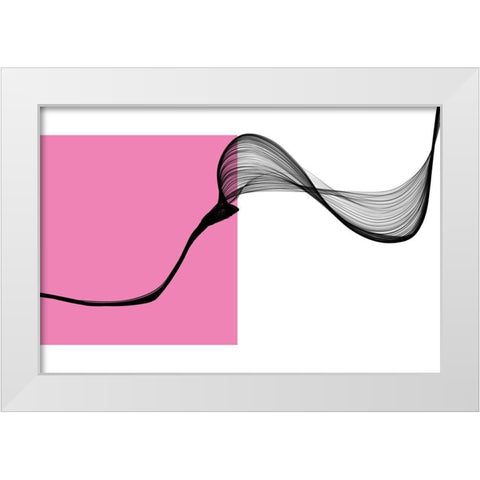 Geometric Shape and Black Abstraction IX White Modern Wood Framed Art Print by Orlov, Irena