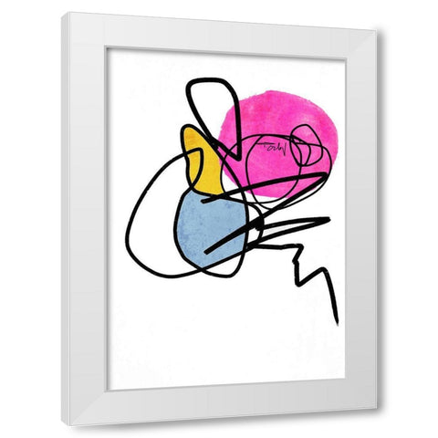 Shapes and Lines I White Modern Wood Framed Art Print by Orlov, Irena