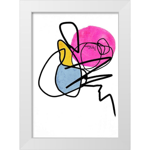 Shapes and Lines I White Modern Wood Framed Art Print by Orlov, Irena