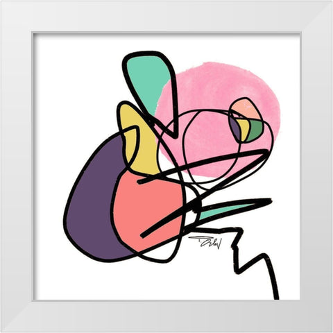 Shapes and Lines II White Modern Wood Framed Art Print by Orlov, Irena