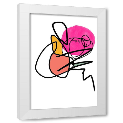 Shapes and Lines III White Modern Wood Framed Art Print by Orlov, Irena