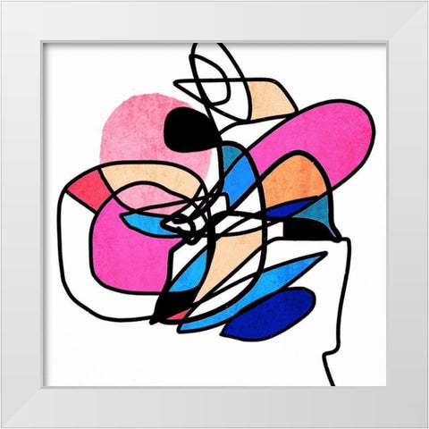 Shapes and Lines V White Modern Wood Framed Art Print by Orlov, Irena