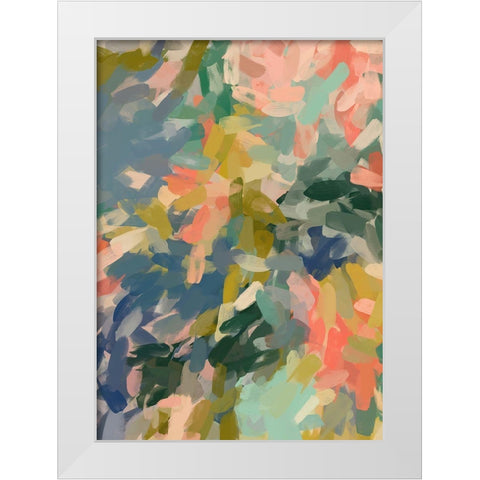 Color Burst Abstraction I White Modern Wood Framed Art Print by Orlov, Irena