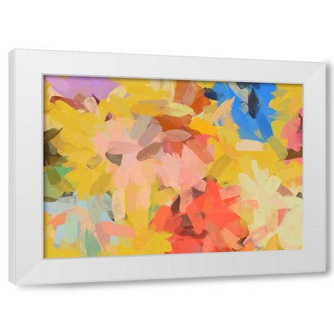 Color Burst Abstraction III White Modern Wood Framed Art Print by Orlov, Irena