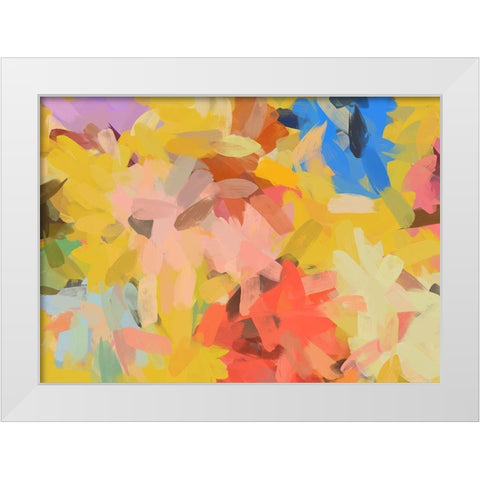 Color Burst Abstraction III White Modern Wood Framed Art Print by Orlov, Irena