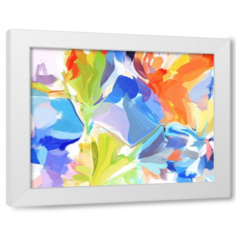 Color Burst Abstraction V White Modern Wood Framed Art Print by Orlov, Irena