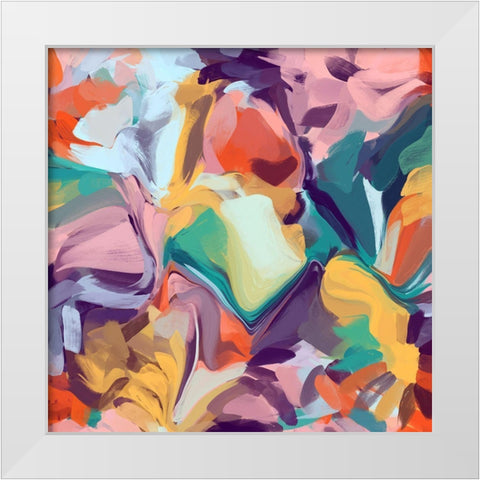 Color Burst Abstraction VI White Modern Wood Framed Art Print by Orlov, Irena