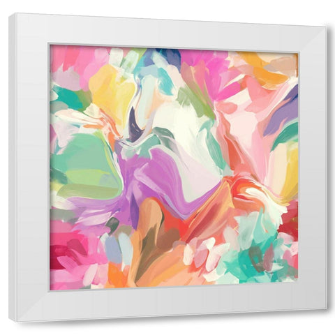 Color Burst Abstraction VII White Modern Wood Framed Art Print by Orlov, Irena