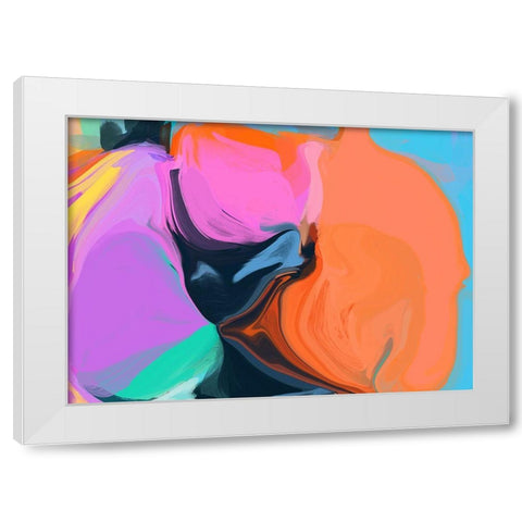 Color Burst Abstraction XII White Modern Wood Framed Art Print by Orlov, Irena