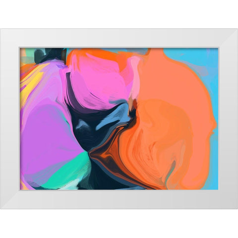 Color Burst Abstraction XII White Modern Wood Framed Art Print by Orlov, Irena