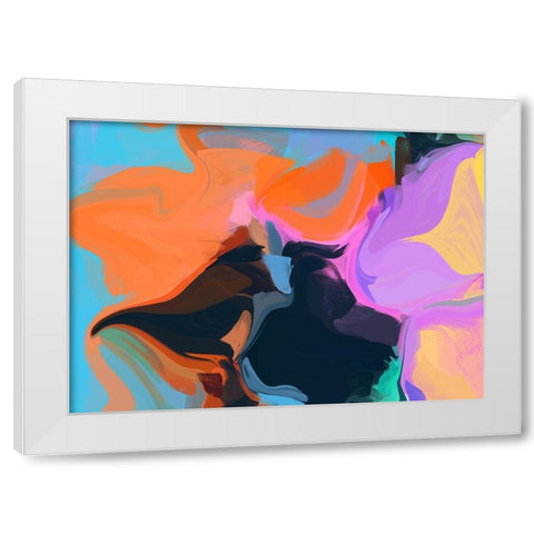 Color Burst Abstraction XIII White Modern Wood Framed Art Print by Orlov, Irena