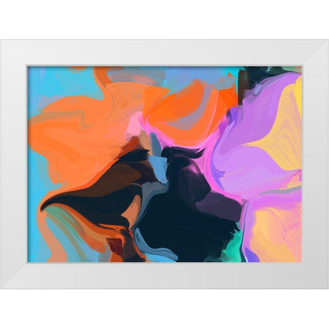 Color Burst Abstraction XIII White Modern Wood Framed Art Print by Orlov, Irena