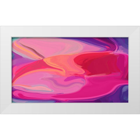 Color Burst Abstraction XIV White Modern Wood Framed Art Print by Orlov, Irena