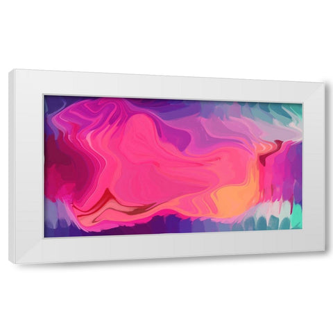 Color Burst Abstraction XV White Modern Wood Framed Art Print by Orlov, Irena
