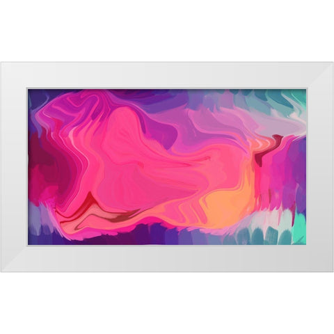 Color Burst Abstraction XV White Modern Wood Framed Art Print by Orlov, Irena