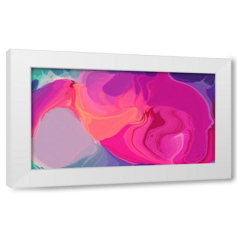Color Burst Abstraction XVI White Modern Wood Framed Art Print by Orlov, Irena