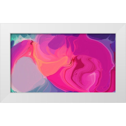 Color Burst Abstraction XVI White Modern Wood Framed Art Print by Orlov, Irena