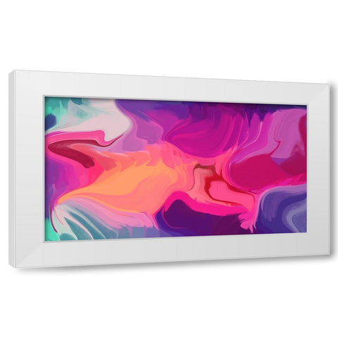 Color Burst Abstraction XVII White Modern Wood Framed Art Print by Orlov, Irena