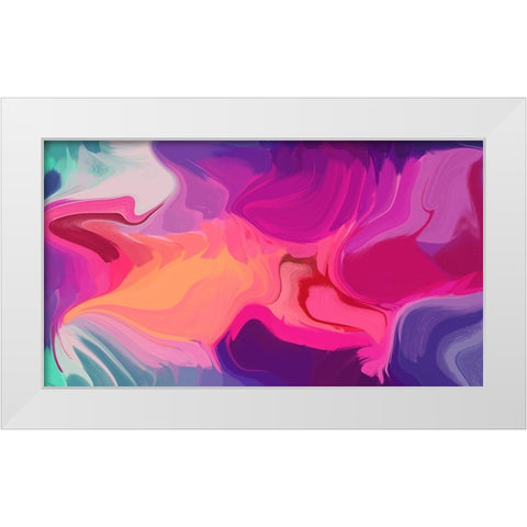 Color Burst Abstraction XVII White Modern Wood Framed Art Print by Orlov, Irena