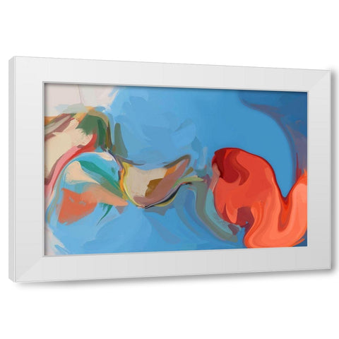 Color Burst Abstraction XIX White Modern Wood Framed Art Print by Orlov, Irena