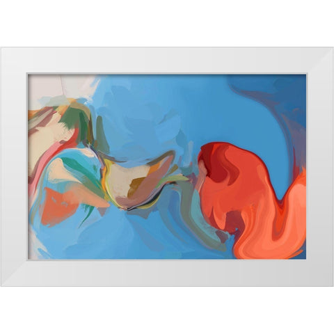 Color Burst Abstraction XIX White Modern Wood Framed Art Print by Orlov, Irena