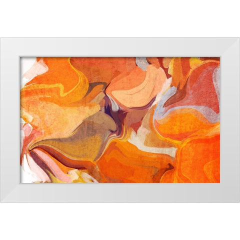 Color Burst Abstraction XX White Modern Wood Framed Art Print by Orlov, Irena