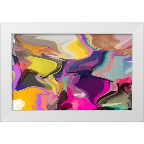 Color Burst Abstraction XXI White Modern Wood Framed Art Print by Orlov, Irena