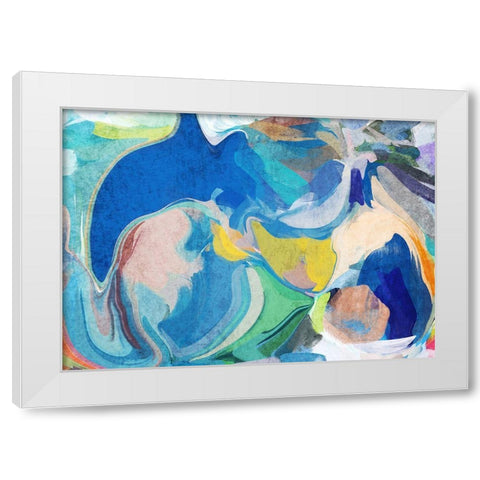 Color Burst Abstraction XXII White Modern Wood Framed Art Print by Orlov, Irena