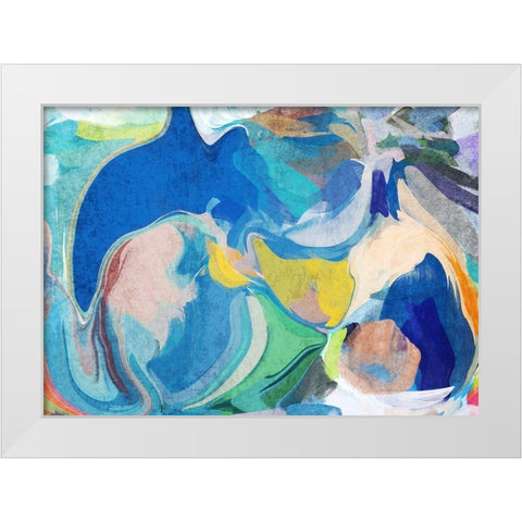 Color Burst Abstraction XXII White Modern Wood Framed Art Print by Orlov, Irena
