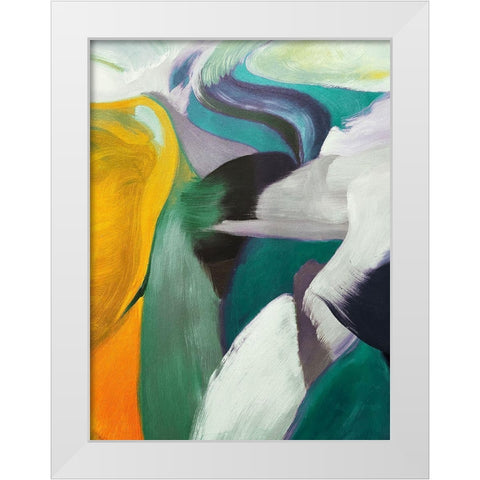 Neutral Flow III White Modern Wood Framed Art Print by Orlov, Irena