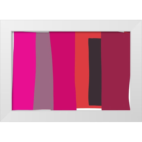 Art Shape Colors Design XXX White Modern Wood Framed Art Print by Orlov, Irena