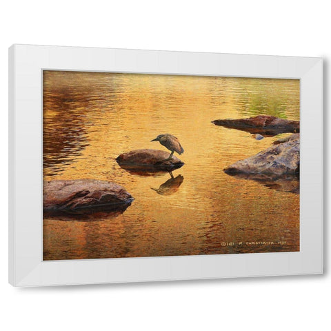Copper Colored Stream White Modern Wood Framed Art Print by Vest, Christopher