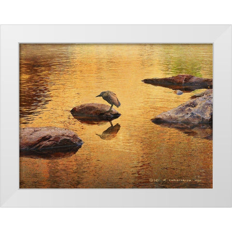 Copper Colored Stream White Modern Wood Framed Art Print by Vest, Christopher