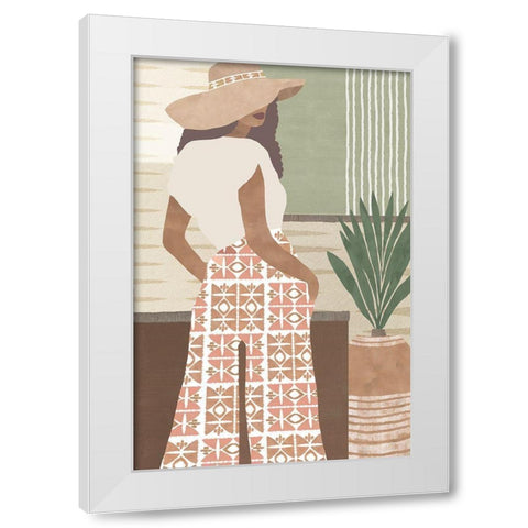 Zairah I White Modern Wood Framed Art Print by Kouta, Flora