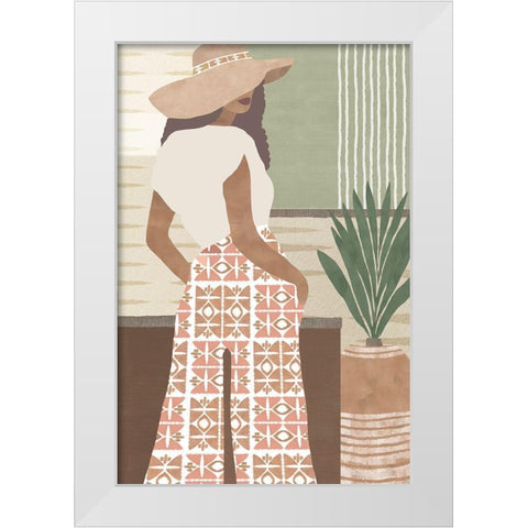 Zairah I White Modern Wood Framed Art Print by Kouta, Flora