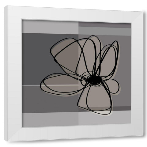 Greige November Flowers White Modern Wood Framed Art Print by Haase, Andrea