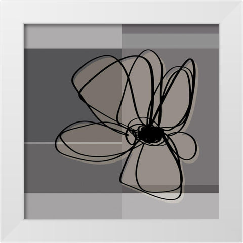 Greige November Flowers White Modern Wood Framed Art Print by Haase, Andrea