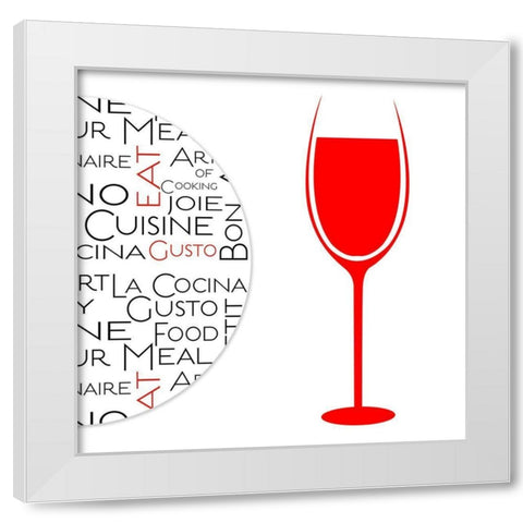 Kitchen Art Red Wine White Modern Wood Framed Art Print by Haase, Andrea