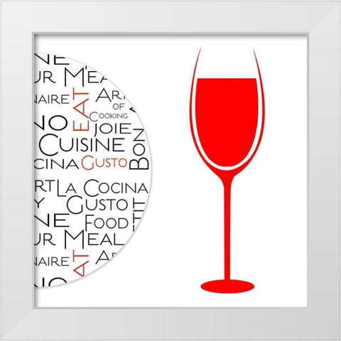 Kitchen Art Red Wine White Modern Wood Framed Art Print by Haase, Andrea
