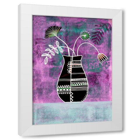 Floral Beauties I White Modern Wood Framed Art Print by Haase, Andrea