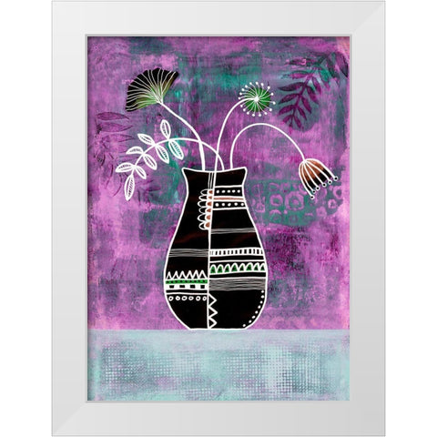 Floral Beauties I White Modern Wood Framed Art Print by Haase, Andrea