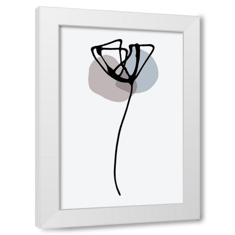 Minimal Tulip White Modern Wood Framed Art Print by Haase, Andrea
