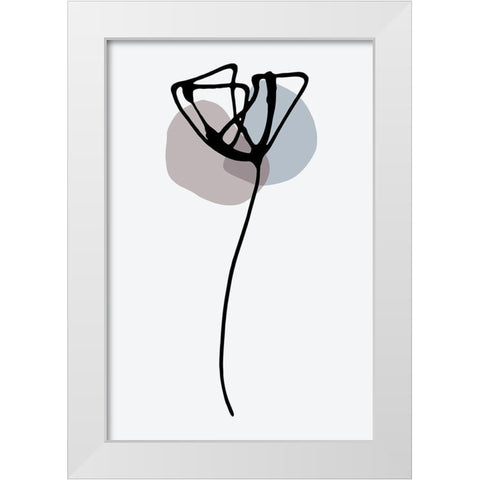 Minimal Tulip White Modern Wood Framed Art Print by Haase, Andrea