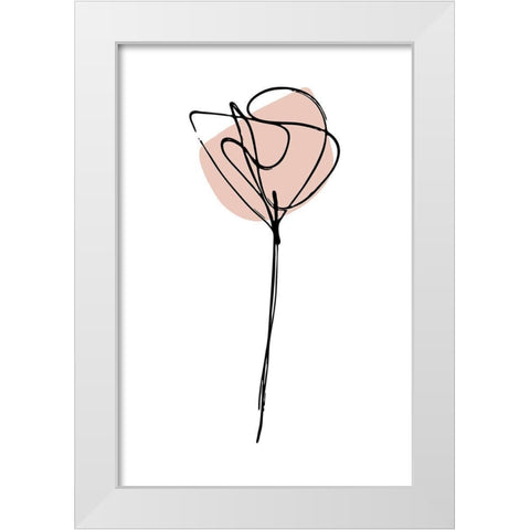 Minimal Canna Flower White Modern Wood Framed Art Print by Haase, Andrea