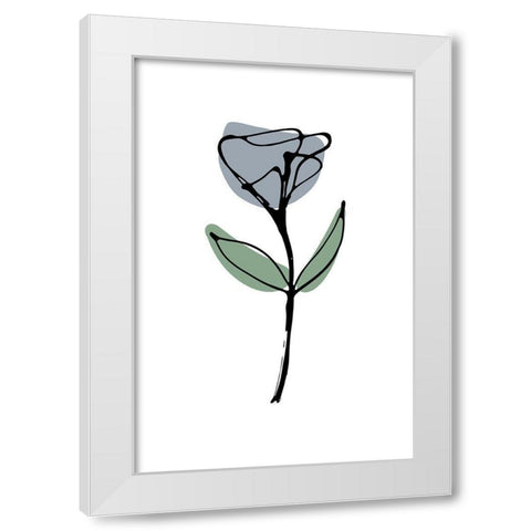 Minimal Blue Bell Flower White Modern Wood Framed Art Print by Haase, Andrea