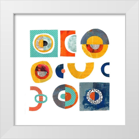 Papercut Geometry White Modern Wood Framed Art Print by Haase, Andrea